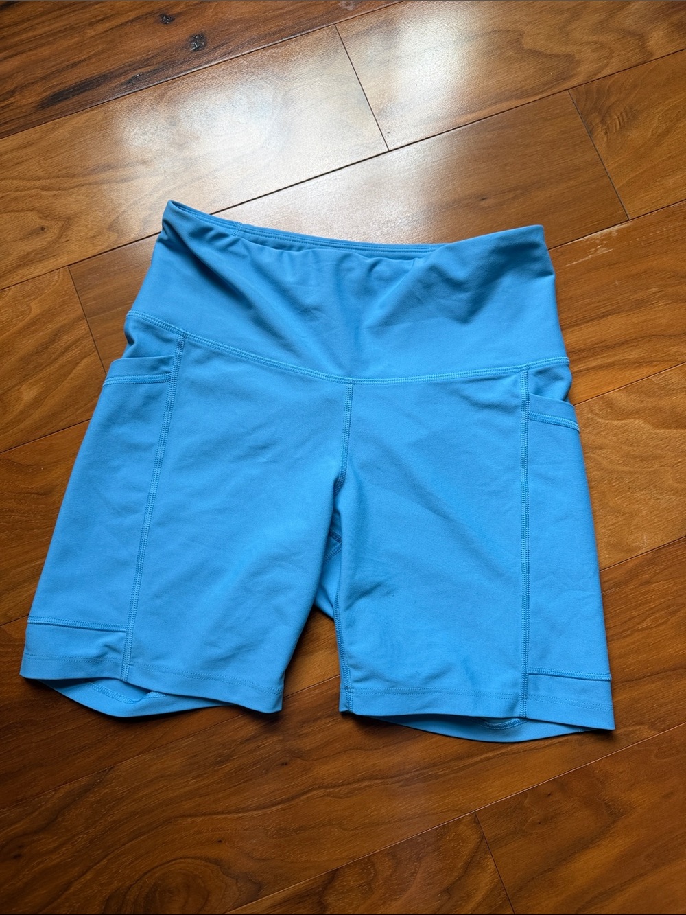 Old Navy Turquoise High-Rise Bike Shorts with Side Pockets
